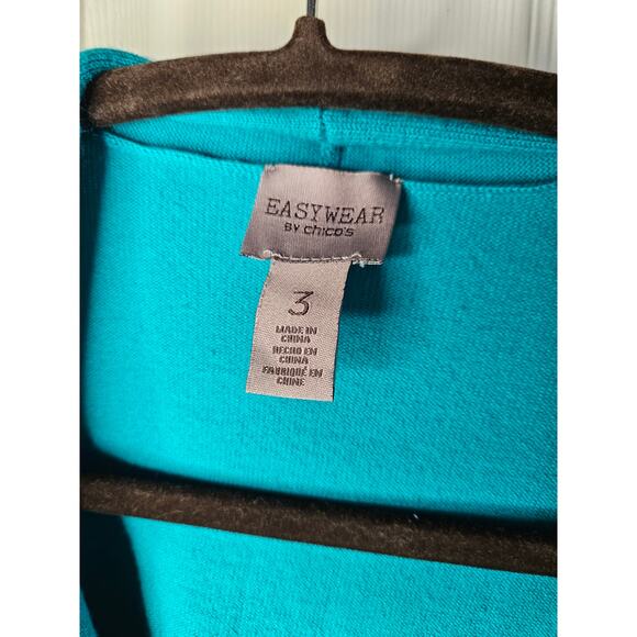 Easywear by Chico's Sweater Size 3 Teal Green - Picture 3 of 4